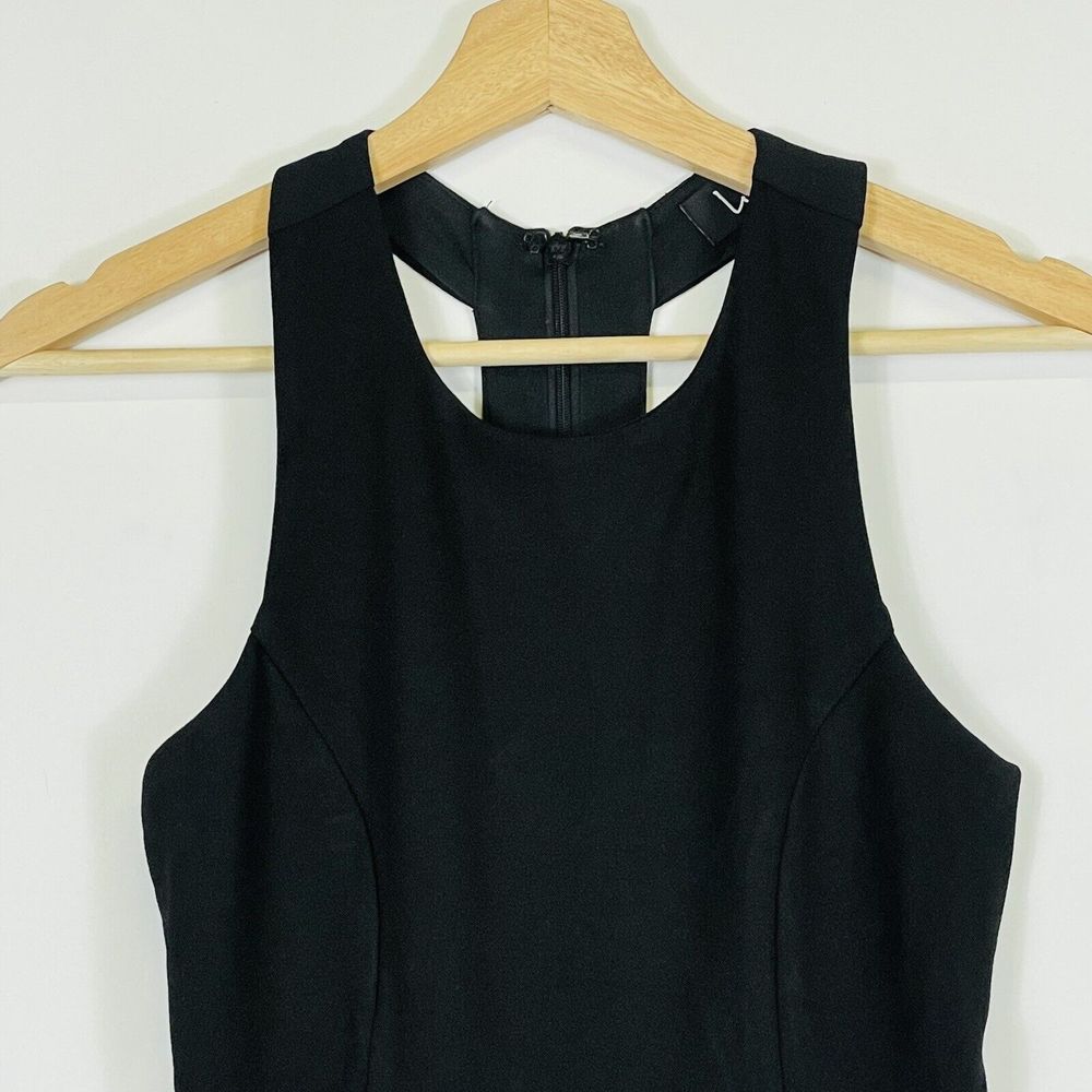 Lulus Mini Dress Womens XS Black Open Back Sleeveless Fit Flare Ponte Stretch - Picture 2 of 7